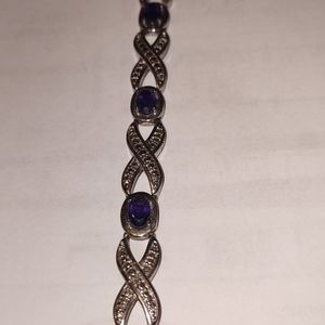 Bracelet with Diamonds and Purple Stones